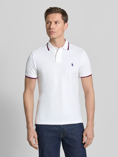 Polo Ralph Lauren Slim Fit Poloshirt aus reiner Baumwolle Weiss 4