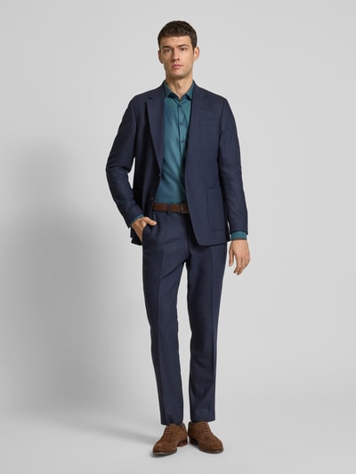 Jake*s Super Slim Fit Business-Hemd mit Kentkragen Petrol 1