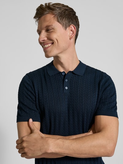 Drykorn Slim fit poloshirt met knoopsluiting, model 'TRITON' Donkerblauw - 3