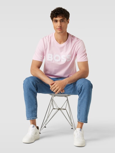 BOSS T-Shirt mit Label-Stitching-Applikation Modell 'Tiburt' Pink 1