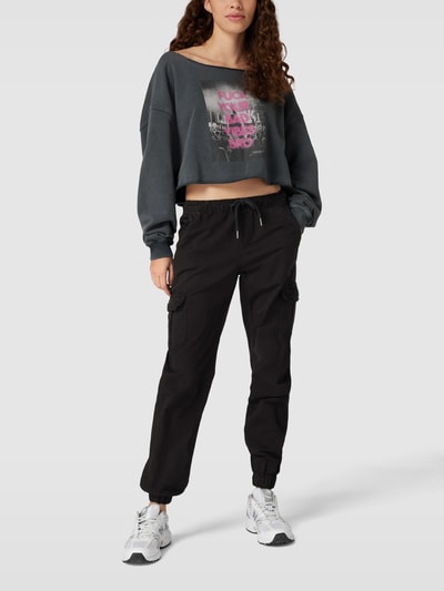 URBAN CLASSICS High Waist Cargohose mit Tunnelzug Schwarz 1