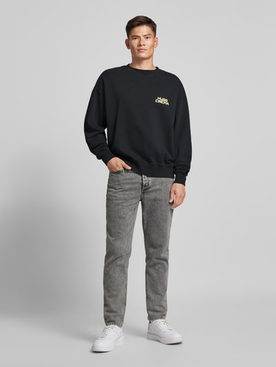 HUGO Sweatshirt met labelprint, model 'Dargentix' Zwart - 1