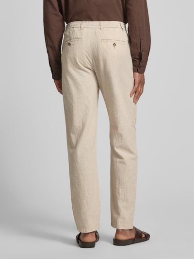 Lindbergh Stoffhose mit Leinen-Anteil und seitlichen Eingrifftaschen Sand 5