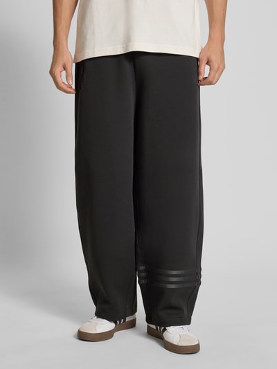adidas Originals Loose fit sweatpants van katoenmix met logostitching Zwart - 4