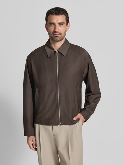 DRYKORN Regular Fit Hemdjacke mit Reißverschluss Modell 'RIKKO' Dunkelbraun 4
