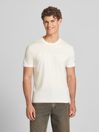 Champion T-Shirt mit Label-Stitching mit Rundhalsausschnitt Offwhite 4