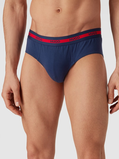 HUGO Slip met elastische band met logo in een set van 3 stuks Donkerblauw - 3