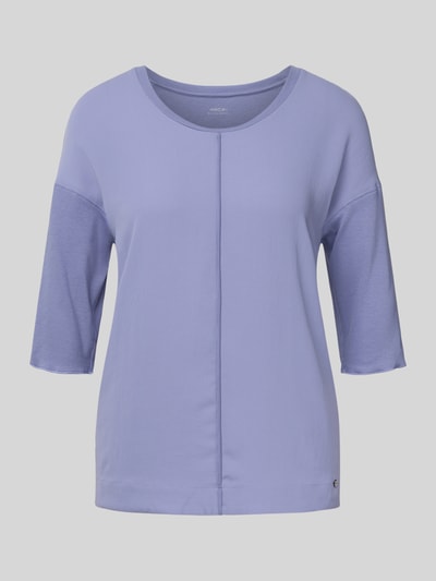 Marc Cain Relaxed Fit T-Shirt aus Baumwoll-Elasthan-Mix mit Ziernaht Lavender 2