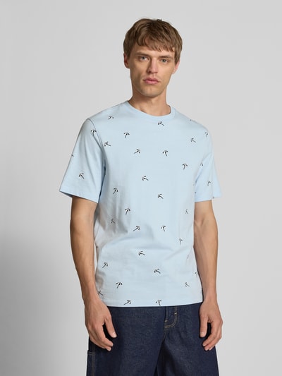 Scotch & Soda Regular fit T-shirt met motiefprints Lichtblauw - 4