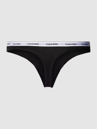 Calvin Klein Underwear String met elastische band met logo in een set van 5 stuks Zwart - 3