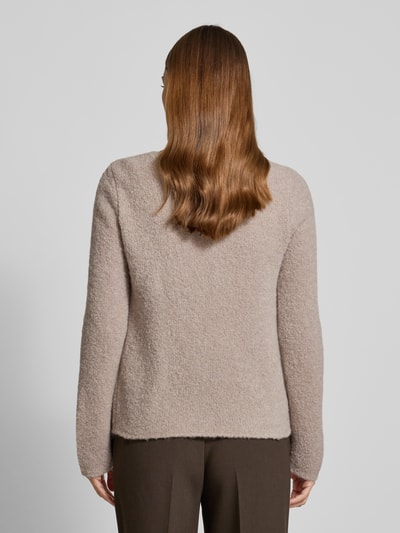 Marc O'Polo Regular fit gebreide pullover van scheerwolmix met alpaca Steengrijs - 5