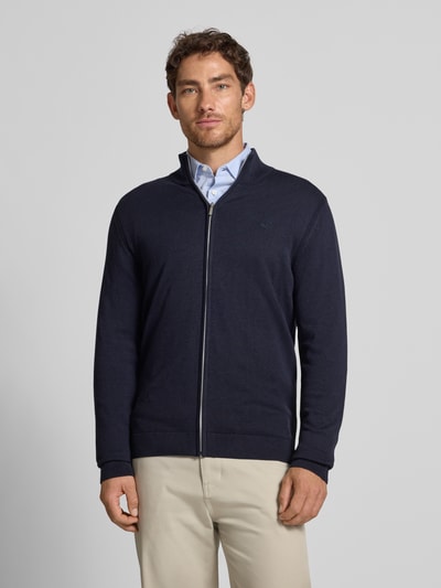 Tom Tailor Regular fit gebreid jack van puur katoen Marineblauw - 4