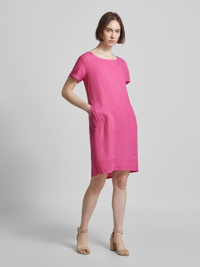 ZABAIONE Leinenkleid mit Rundhalsausschnitt Modell 'Li44sa' Pink 1