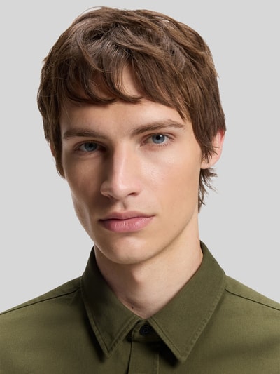 HUGO Straight Fit Hemdjacke aus Baumwolle Modell 'Egrin' Khaki 3