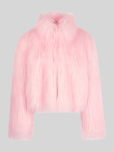 Marc Cain Webpelzjacke mit hohem Stehkragen Rosa 2