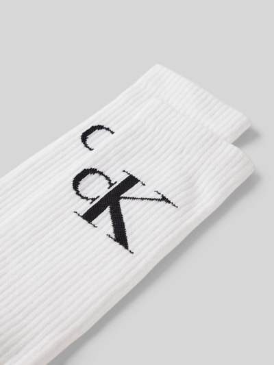 Calvin Klein Jeans Socken mit Logo-Stitching im 2er-Pack Weiss 2