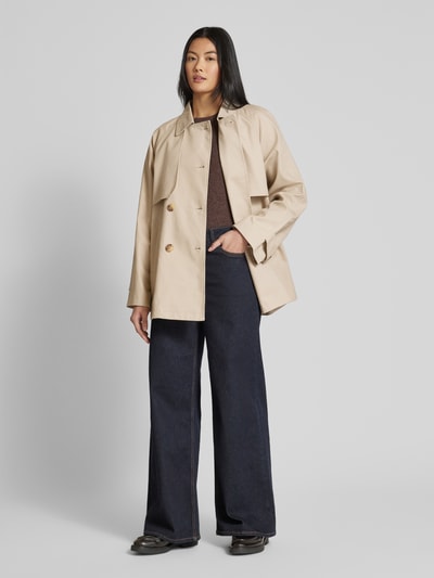 YAS Trenchcoat met strookzakken, model 'VENICE' Beige - 1