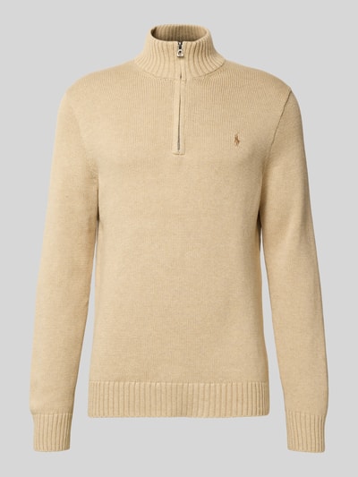 Polo Ralph Lauren Bluza z kołnierzem z wyhaftowanym logo Beżowy melanż 2