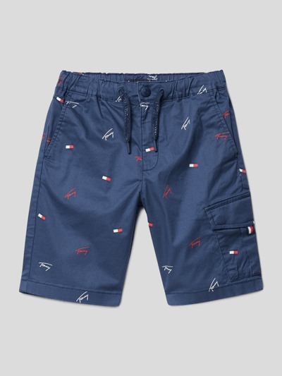 Tommy Hilfiger Teens Straight Fit Bermudas mit Allover-Logo Marine 1