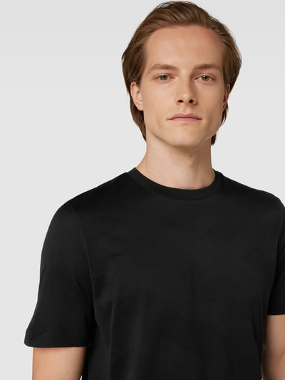 BOSS T-Shirt mit Strukturmuster Modell 'Tiburt' Black 3