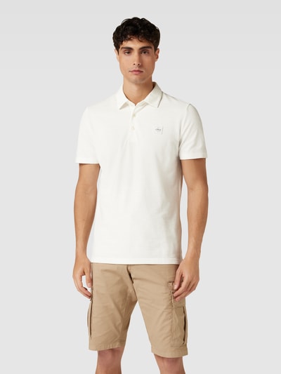 s.Oliver RED LABEL Poloshirt in gemêleerde look, model 'Washer' Wit - 4