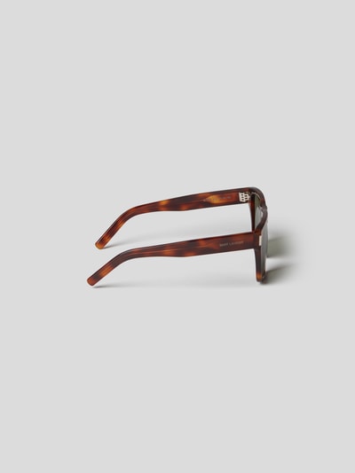 Saint Laurent Unisex Sonnenbrille mit Brand-Details Dunkelbraun 4