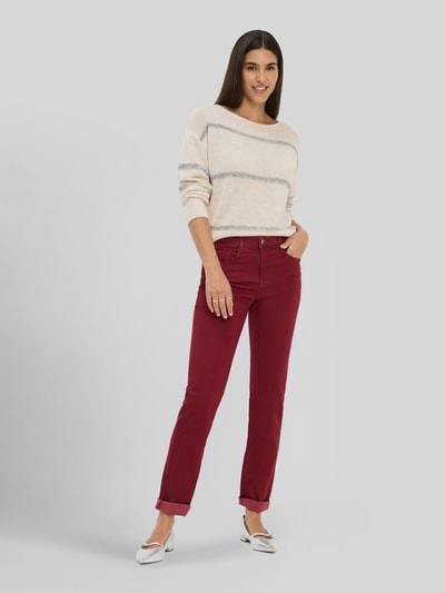 Brax Regular Fit Gerade Hose aus Lyocell-Mix mit Modal-Baumwoll-Anteil Modell 'MARY' Bordeaux 1