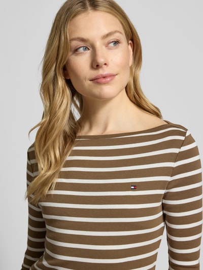 Tommy Hilfiger Slim fit T-shirt van puur katoen Taupe - 3