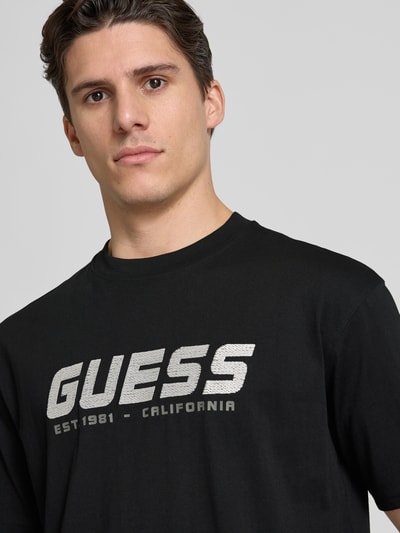 Guess Activewear T-Shirt mit Label-Print Modell 'SURON' BLACK 3
