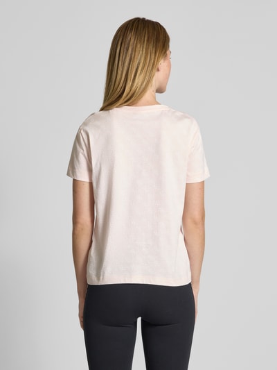 Guess Activewear T-shirt met geribde ronde hals, model 'CHRYSANTA' Roze - 5
