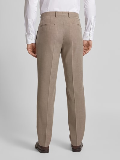 BOSS Regular fit pantalon met scheerwol, model 'Leon' Beige - 5