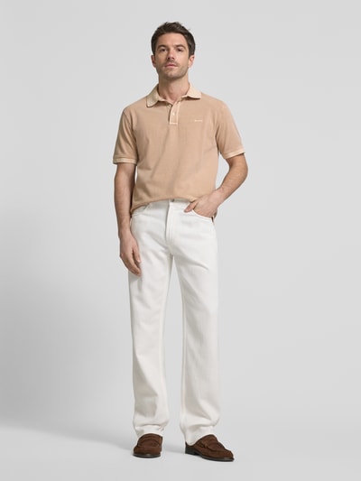 Gant Regular Fit Poloshirt von Label-Stitching Modell 'SUNFADED' Beige 1