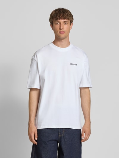 Pegador Oversized T-shirt met labelprint, model 'MILES' Wit - 4