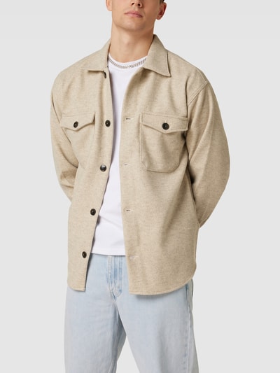 Jack & Jones Hemdjacke mit Knopfleiste Beige Melange 4