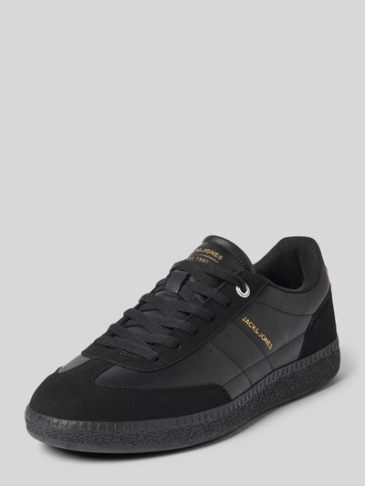 Produktfoto, Sneaker mit Logo-Prägung Modell 'Kleen' von Jack & Jones, schwarz, abgerundete Passform, Schnürverschluss, profilierte Sohle, Absatzhöhe 3 cm, Schafthöhe 7 cm, Schaftweite 9 cm