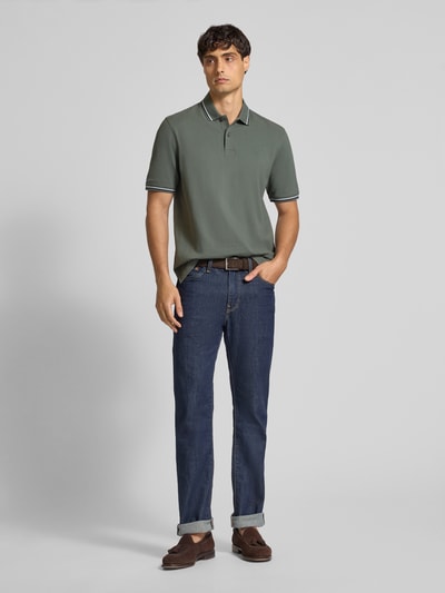 bugatti Poloshirt mit kurzer Knopfleiste Oliv 1