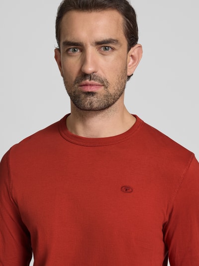 Tom Tailor Regular Fit Langarmshirt aus reiner Baumwolle Rot 3