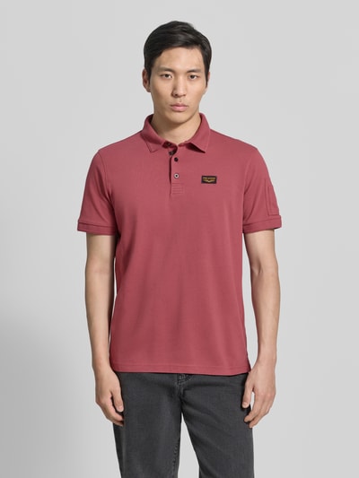 PME Legend Slim Fit Poloshirt mit Logo-Patch Rostrot 4