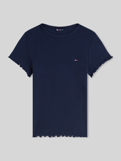 Tommy Jeans Slim Fit T-Shirt aus Baumwoll-Mix Dunkelblau 2