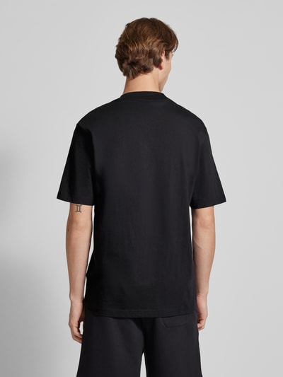 Hugo Blue T-Shirt mit Label-Stitching Modell 'Nieros' Black 5