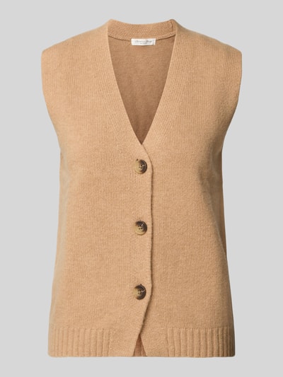 Christian Berg Woman Mouwloos vest van wol met V-hals Camel - 2