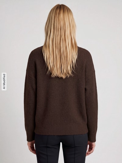 ONLY Relaxed Fit Pullover mit Woll-Anteil Modell 'JERICO' Schoko 5