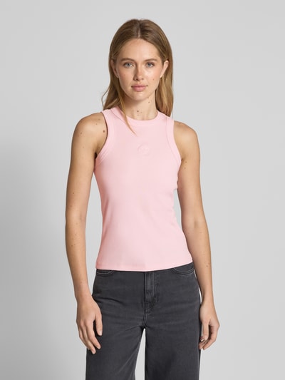 Vero Moda Top o kroju slim fit z mieszanki bawełny model ‘SMILE CAISA’ Różowy 4