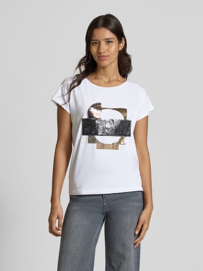 More & More T-shirt met pailletten Offwhite - 4