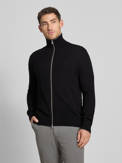 Marc O'Polo Regular Fit Strickjacke aus Baumwoll-Mix mit Schurwoll-Anteil Black 4
