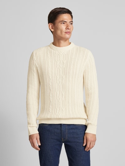 Jack & Jones Premium Strickpullover mit gerippten Abschlüssen Modell 'BLUDIOGO' Beige 4