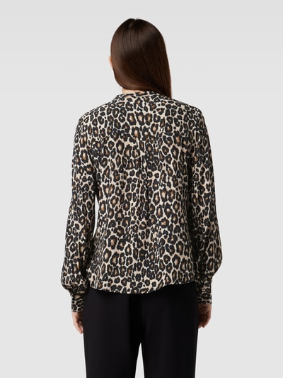 Jake*s Casual Blouse met all-over motief Donkerbruin - 5