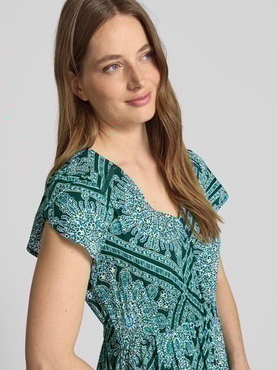 Apricot Maxikleid aus Viskose mit Knopfleiste Dunkelgruen 3