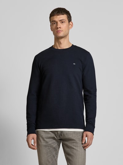 Christian Berg Men Longsleeve mit Label-Stitching Marine 4