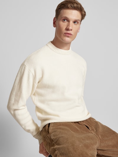 Jack & Jones Strickpullover mit gerippten Abschlüssen Modell 'OLLIE' Offwhite 3